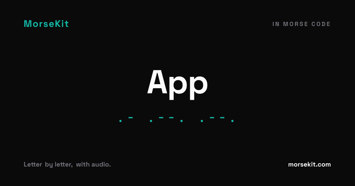 App in Morse Code