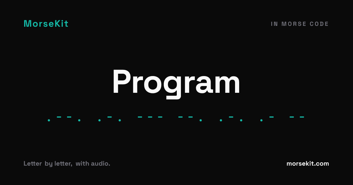 Program in Morse Code
