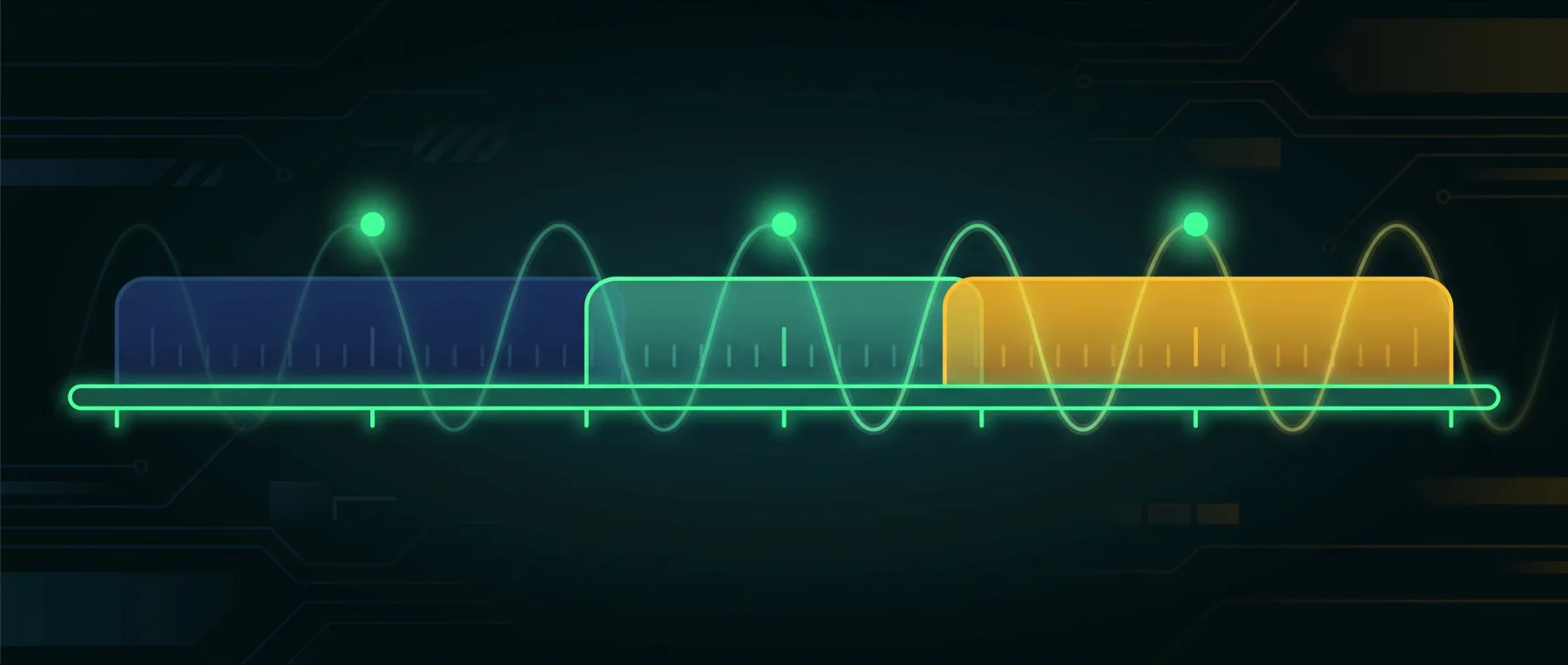 Stylized HF radio band spectrum chart showing 80m, 40m, and 20m bands with highlighted emergency frequency markers